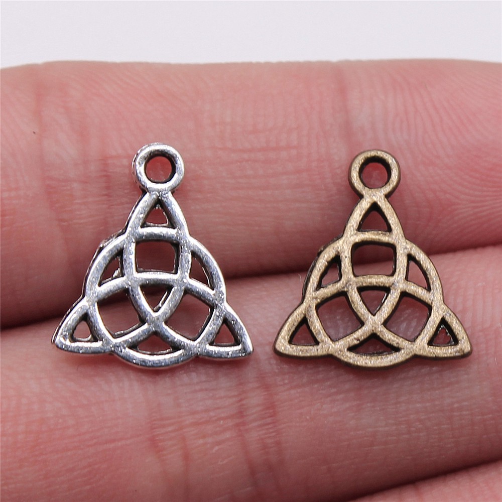 Vintage Fashion Earrings - Celtic Witch Knot Charms Interlace Knot