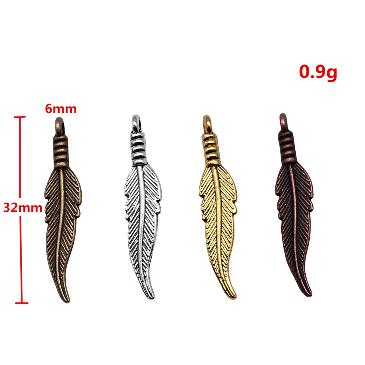 Vintage Fashion Theme - Hollow Feather Charm Leaf Charms Alloy