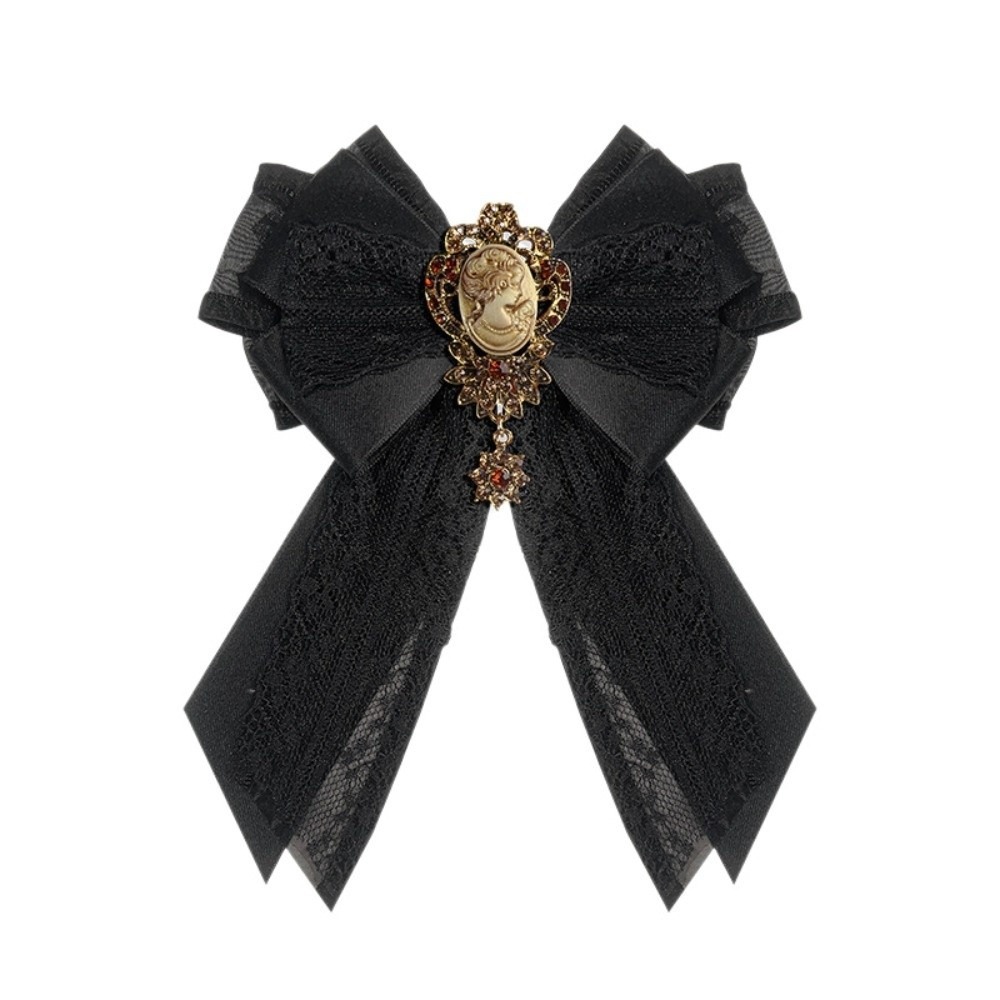 Vintage Fashion Girl - Alloy Lace Ribbon Bow Tie Enchase