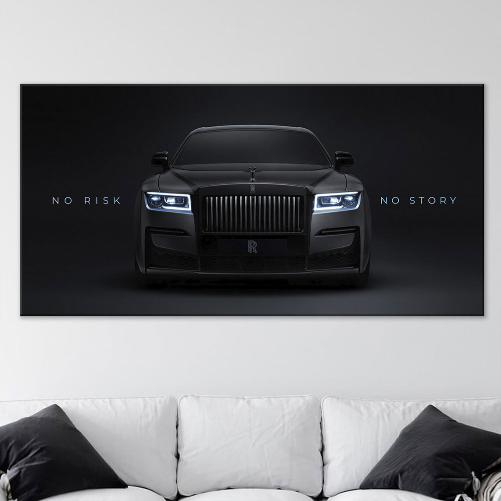 Vintage Fashion Illustrations - Black Car Canvas Painting Prints Picture