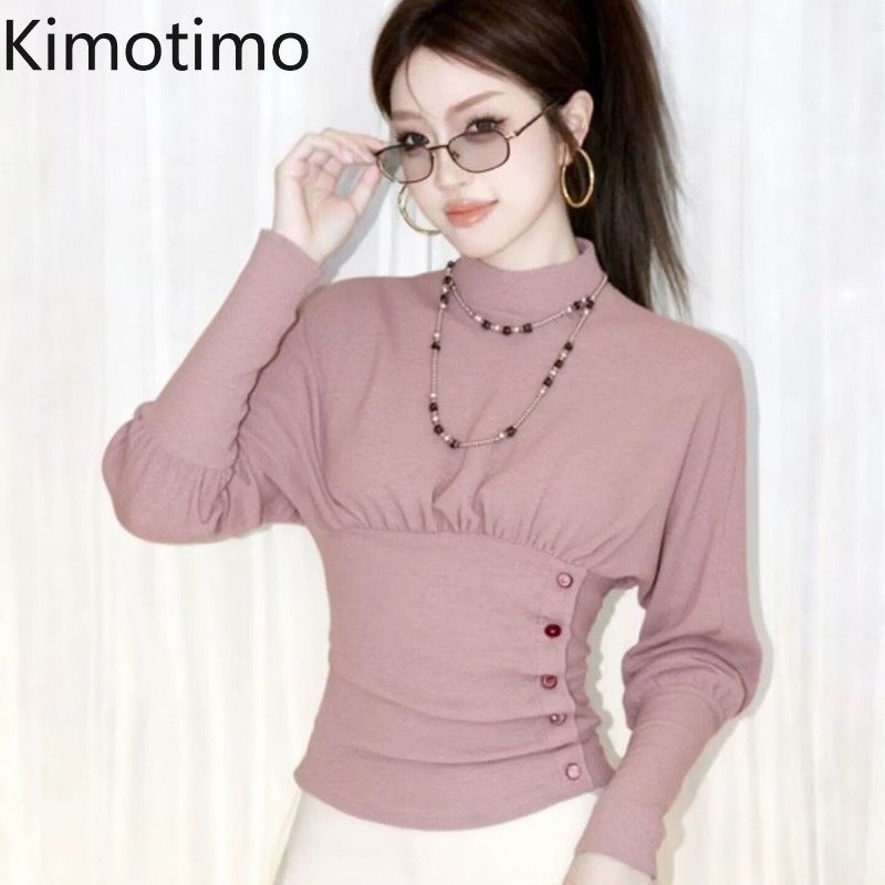 Vintage Fashion T Shirts - Kimotimo Fashion Long Sleeve Top Women