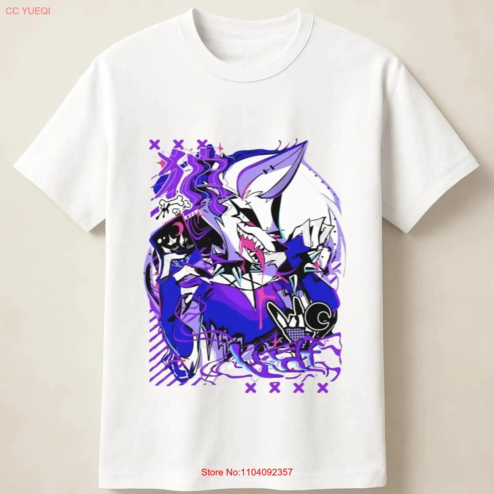 Purple Anime Wolf in Graffiti  - Vintage Fashion Illustrations recension och pris