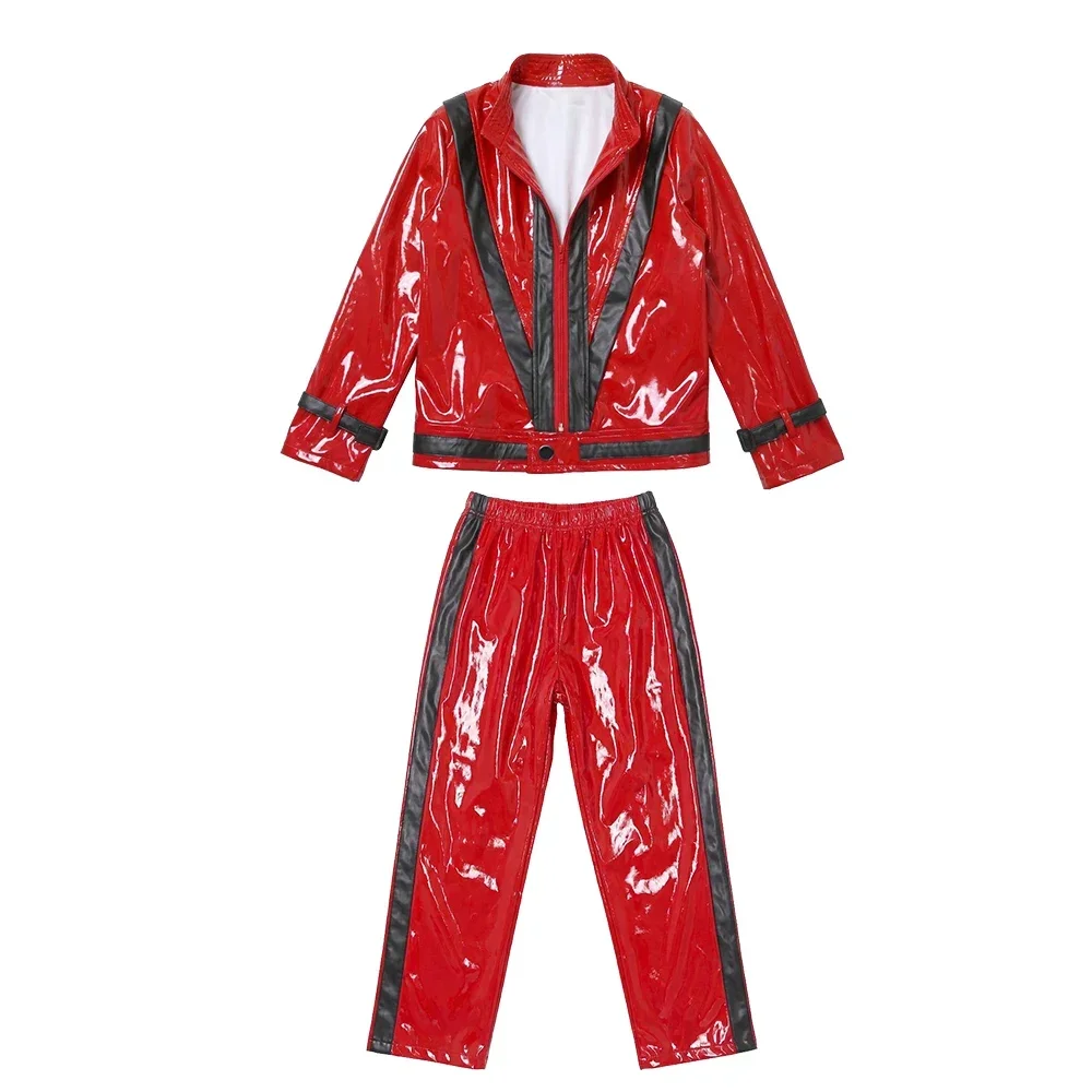 Boys Michael Red Leather Jacke - Vintage Fashion Jacket recension och pris