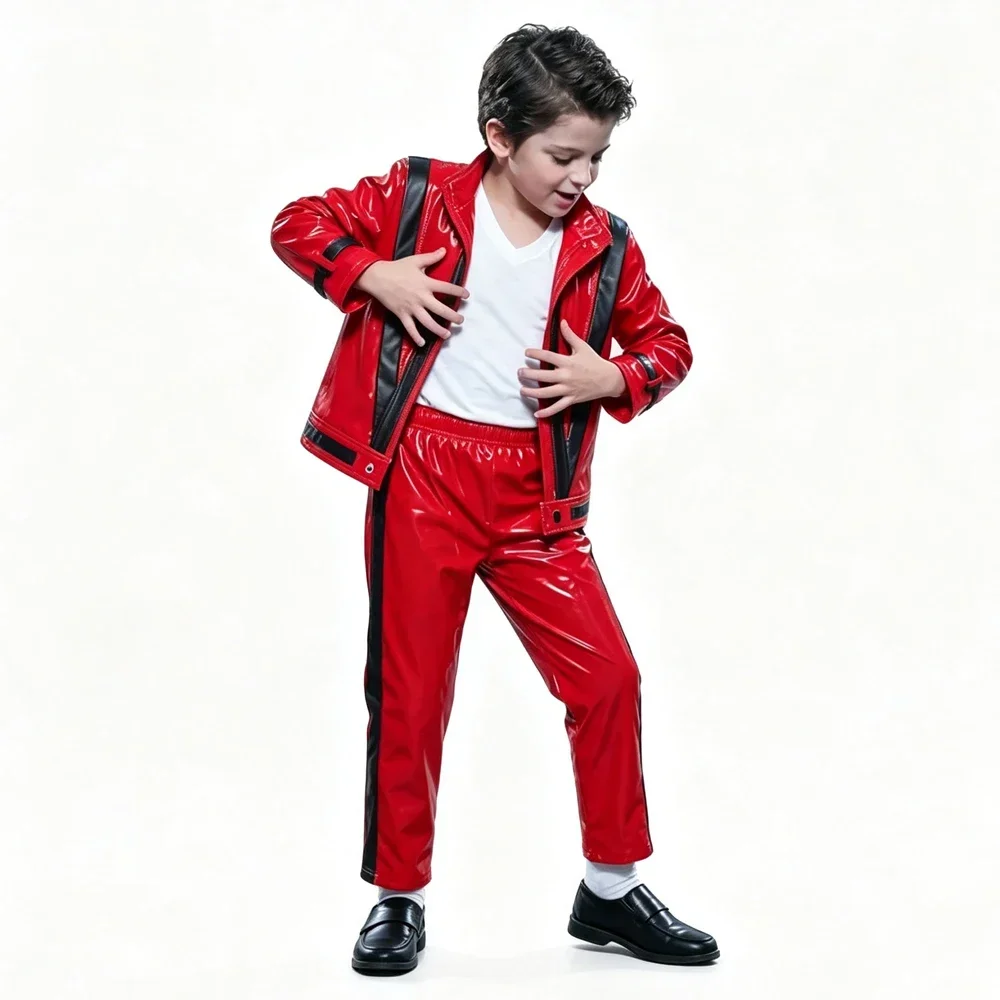Boys Michael Red Leather Jacke - Vintage Fashion Jacket recension och pris