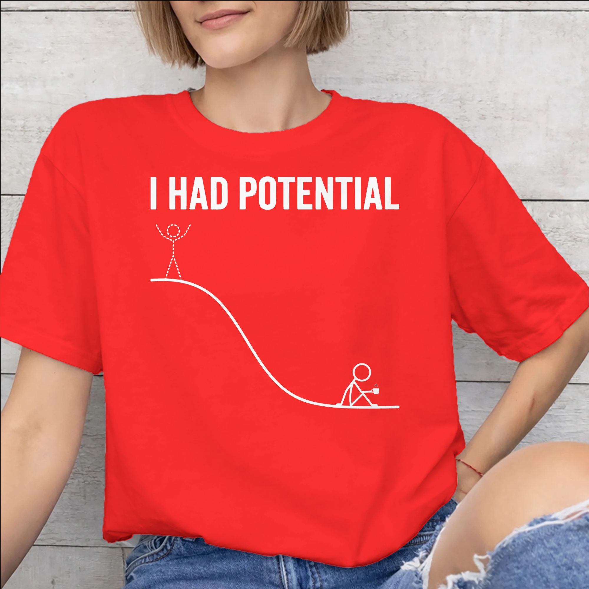 Vintage T-Shirt I Had Potentia - Vintage Fashion Quotes Short recension och pris