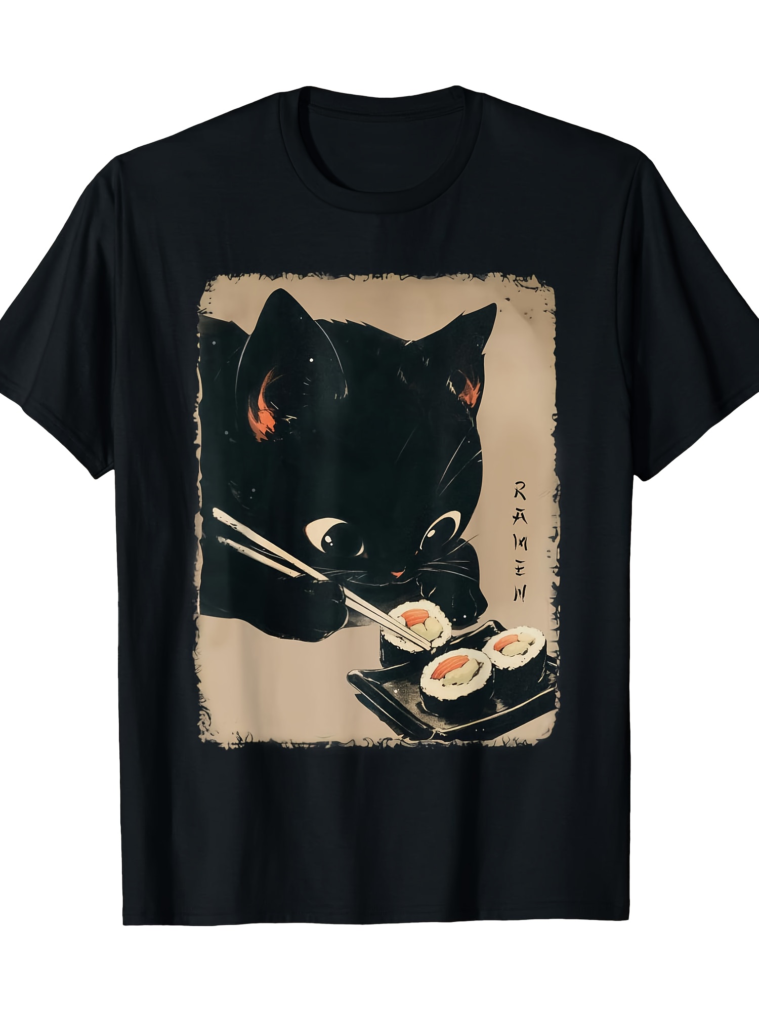 Vintage Men's Black Graphic T- - Vintage Fashion Illustrations recension och pris