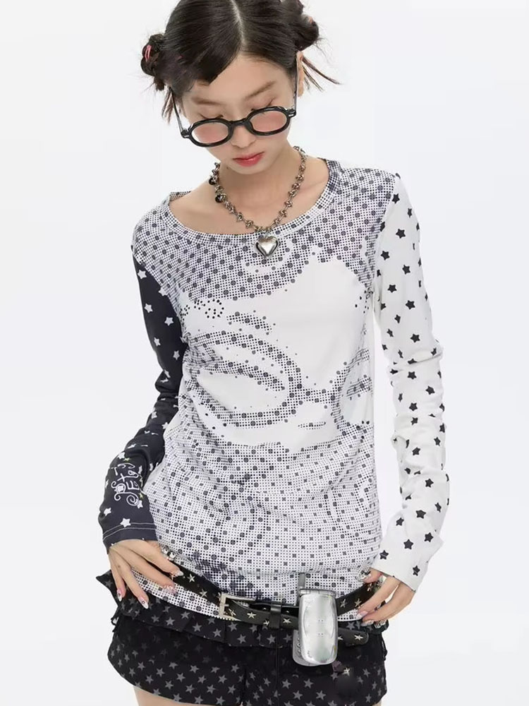 Y2k Aesthetic Long Sleeve T-sh - Vintage Fashion T Shirts recension och pris