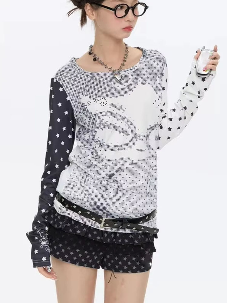 Y2k Aesthetic Long Sleeve T-sh - Vintage Fashion T Shirts recension och pris